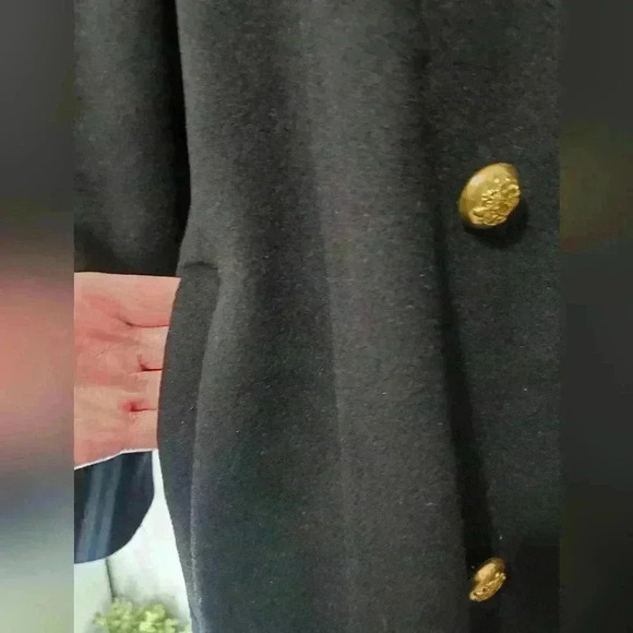 STERLING STALL VINTAGE black Pure  virgin wool coat. Size XL - Picture 8 of 15